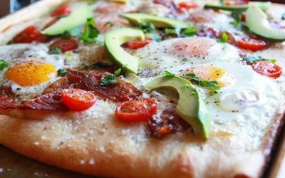 Eggs and Avocado Breakfast Pizza